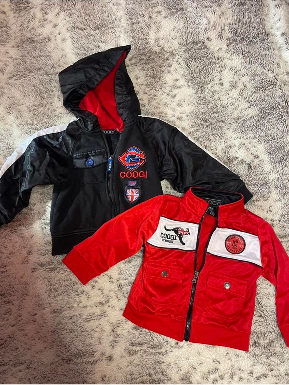 COOGI Black & Red Kids Hooded Jacket Set